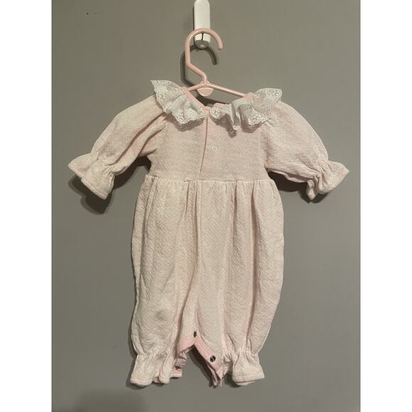 Vtg Buster Brown Baby Girl One Piece Outfit Pink Lace‎ Size 0-3 Months - Picture 4 of 6